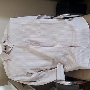 Dazy Cream Striped Oversized Button-up Shirt, Size: S